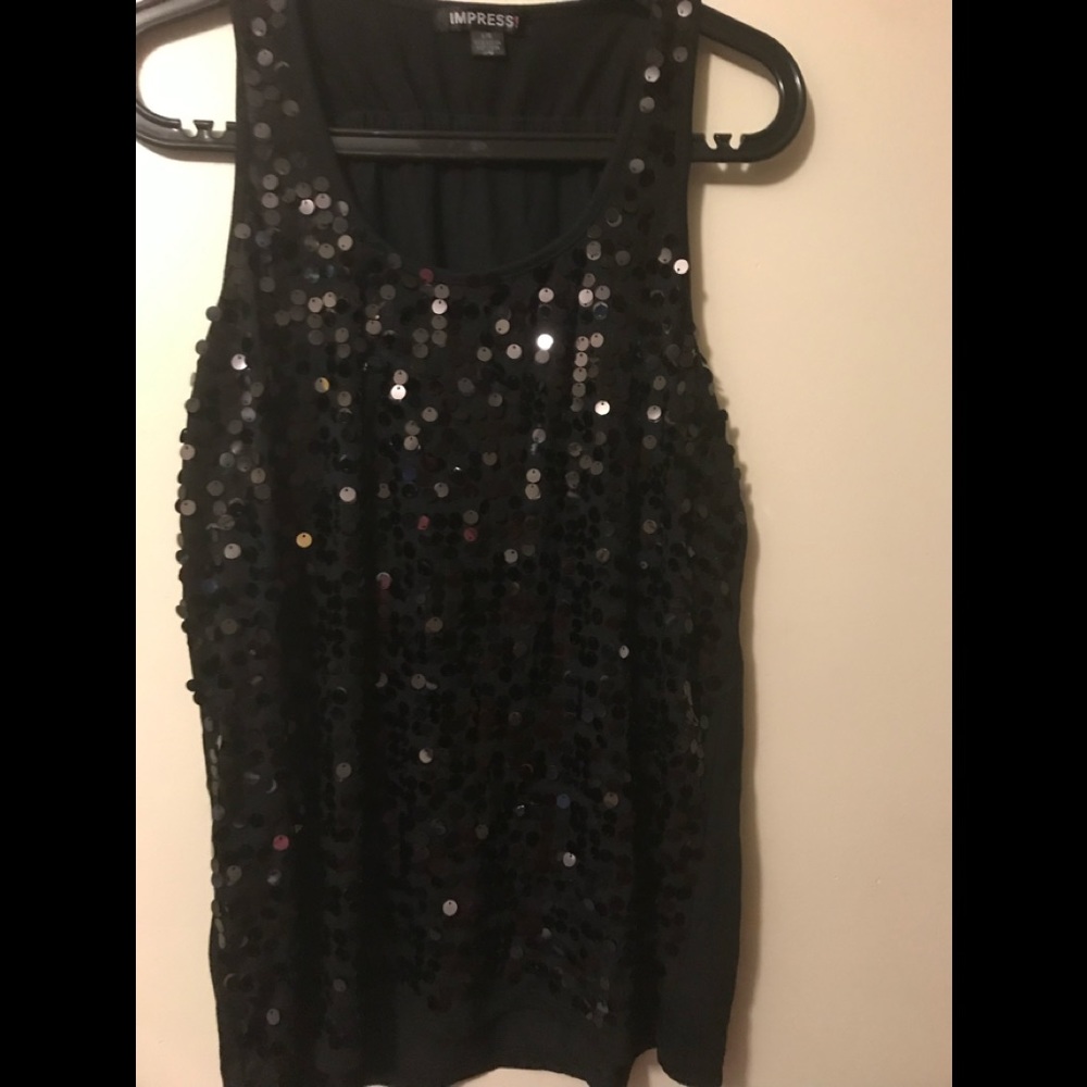 🖤 Impress size large black sparkly top